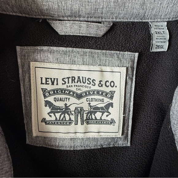 Levi's Men’s Gray Soft Shell Trucker Jacket Jacket size 2XLT Polyester like new - Picture 4 of 12